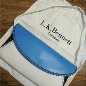 NWT - LK Bennett Sky Blue, Navy and White Clutch